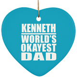 Kenneth World's Okayest Dad - Heart Ornament
