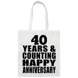 Happy 40th Anniversary 40 Years & Counting - Tote Bag White