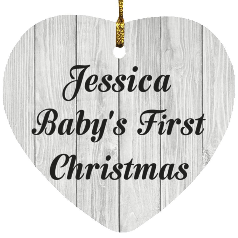 Jessica Baby's First Christmas - Heart Ornament F
