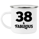 38th Birthday 38 & Fabulous - 12oz Camping Mug