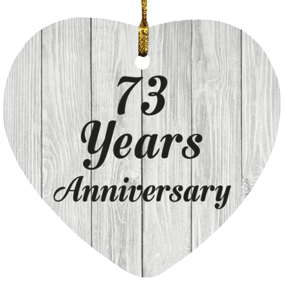 73rd Anniversary 73 Years Anniversary - Heart Ornament F