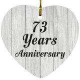73rd Anniversary 73 Years Anniversary - Heart Ornament F