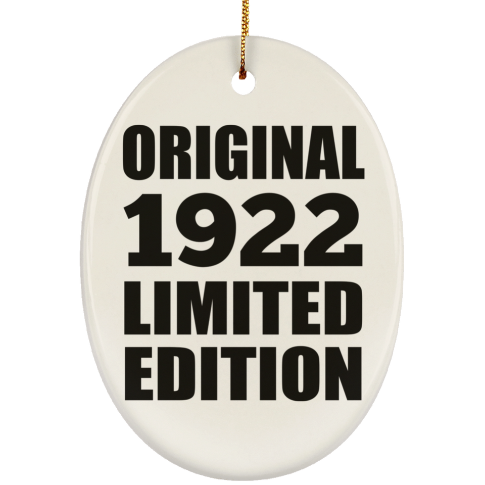 102nd Birthday Original 1922 Limited Edition - Oval Ornament