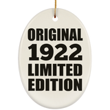 102nd Birthday Original 1922 Limited Edition - Oval Ornament