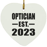 Optician Established EST. 2023 - Heart Ornament