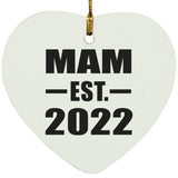 Mam Established EST. 2022 - Heart Ornament