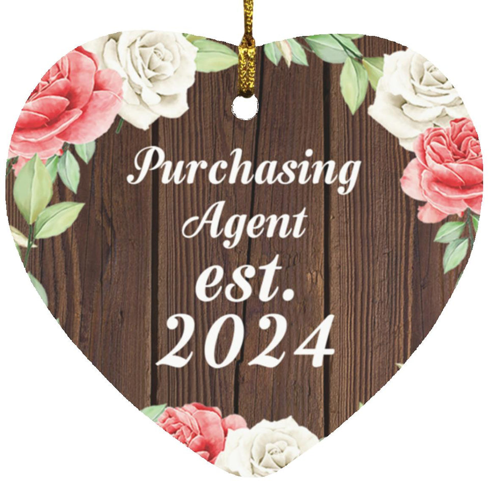 Purchasing Agent Established Est. 2024 - Heart Ornament A