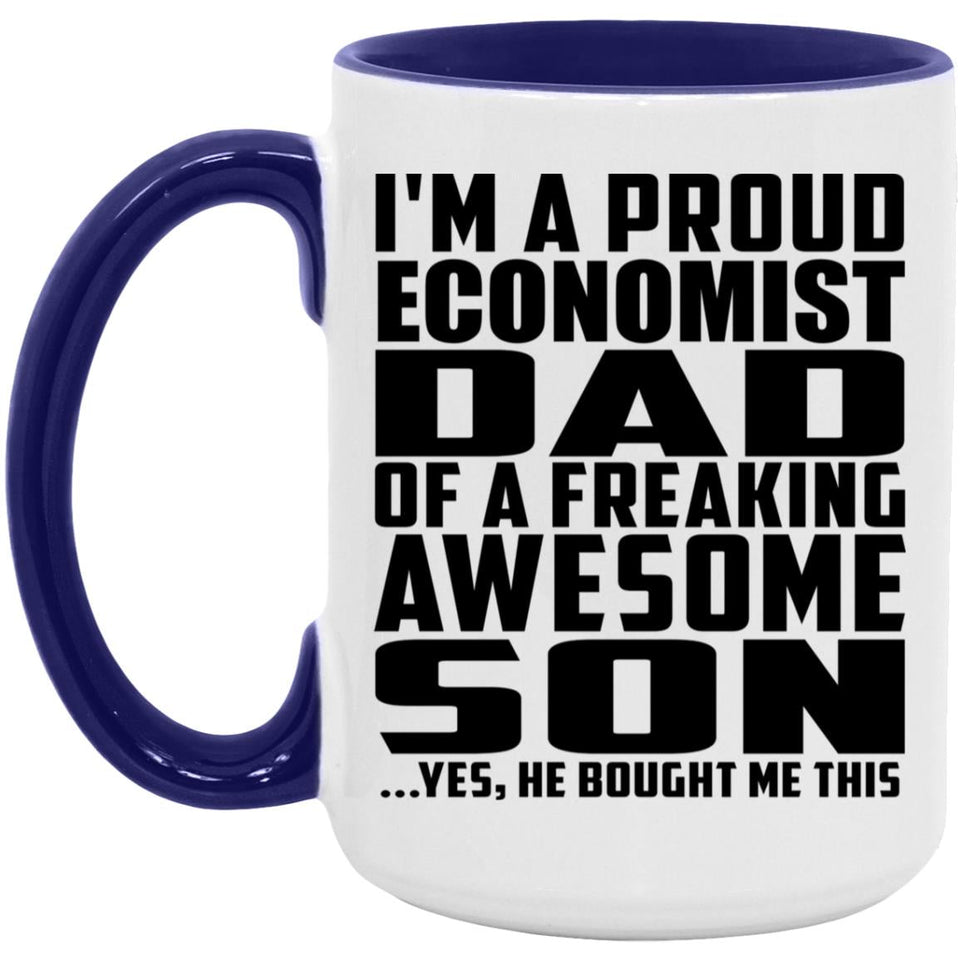 Proud Economist Dad Of Awesome Son - 15oz Accent Mug Purple