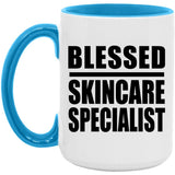 Blessed Skincare Specialist - 15oz Accent Mug Blue