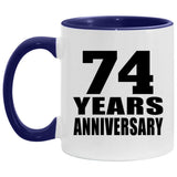 74th Anniversary 74 Years - 11oz Accent Mug Purple