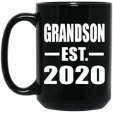Grandson Established EST. 2020 - 15oz Coffee Mug Black