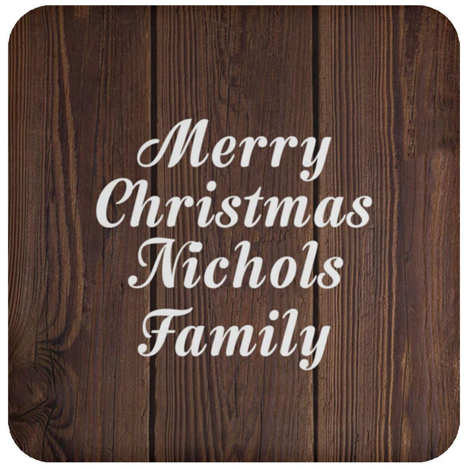 Merry Christmas Nichols Family - Drink Coaster D