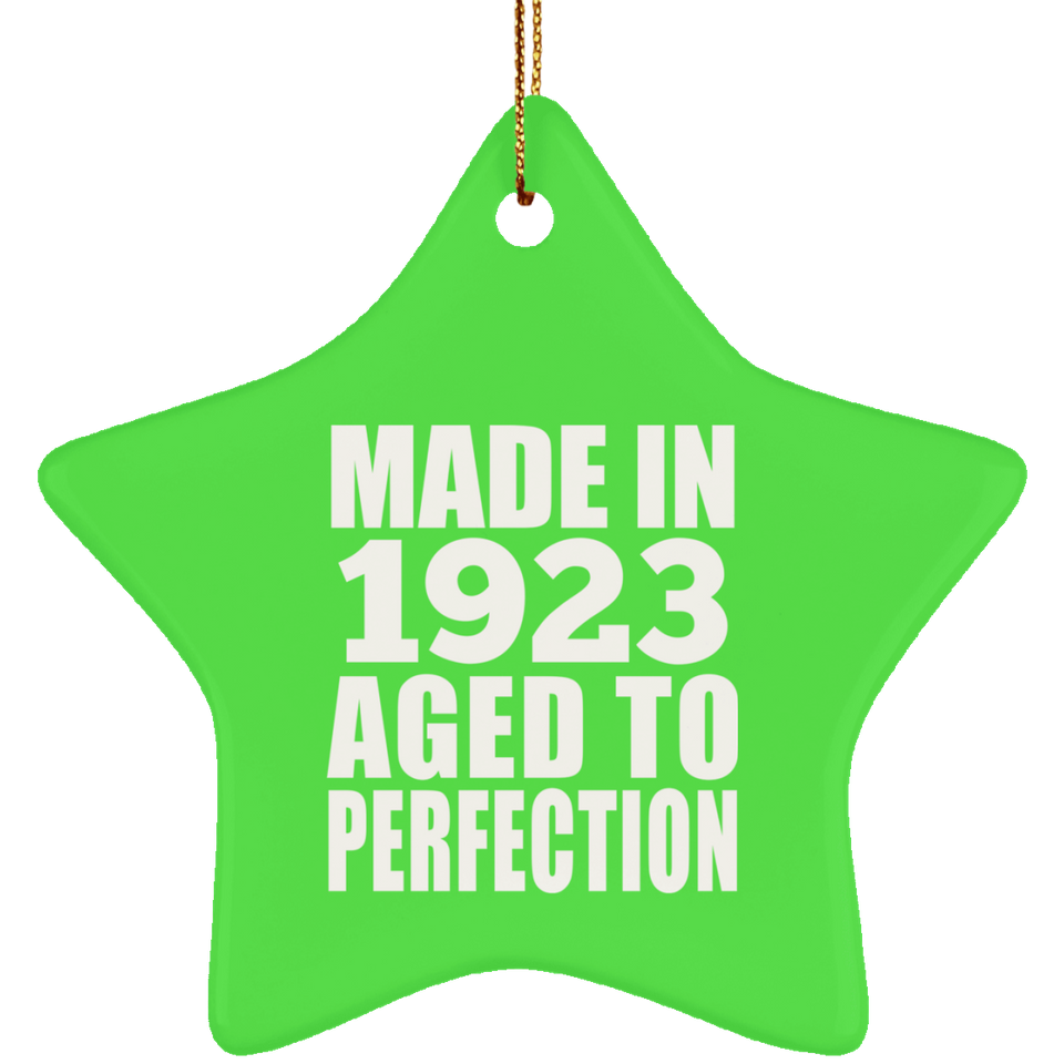 101st Birthday Made In 1923 Aged to Perfection - Star Ornament