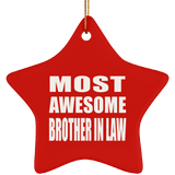Most Awesome Brother In Law - Star Ornament