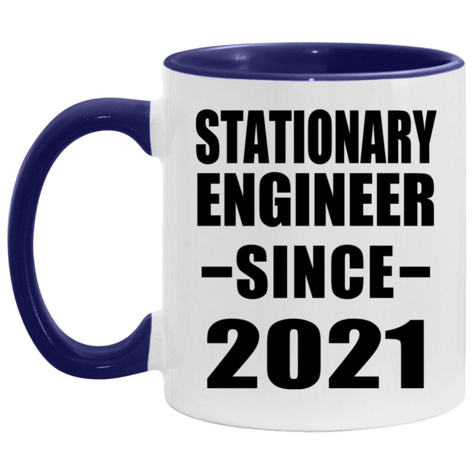 Stationary Engineer Since 2021 - 11oz Accent Mug Purple