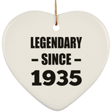 89th Birthday Legendary Since 1935 - Heart Ornament