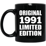33rd Birthday Original 1991 Limited Edition - 11oz Coffee Mug Black
