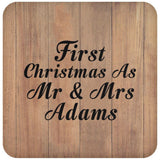 First Christmas As Mr & Mrs Adams - Drink Coaster C