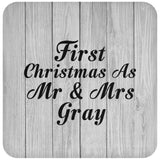 First Christmas As Mr & Mrs Gray - Drink Coaster F