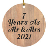7 Years As Mr & Mrs 2021 - Circle Ornament C