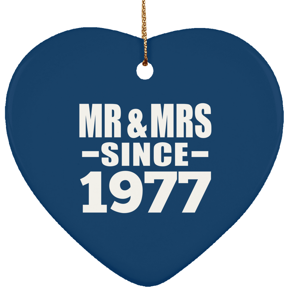 47th Anniversary Mr & Mrs Since 1977 - Heart Ornament
