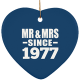 47th Anniversary Mr & Mrs Since 1977 - Heart Ornament