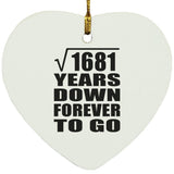 41st Anniversary Square Root of 1681 Years Down Forever To Go - Heart Ornament