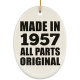 67th Birthday Made in 1957 All Parts Original - Oval Ornament