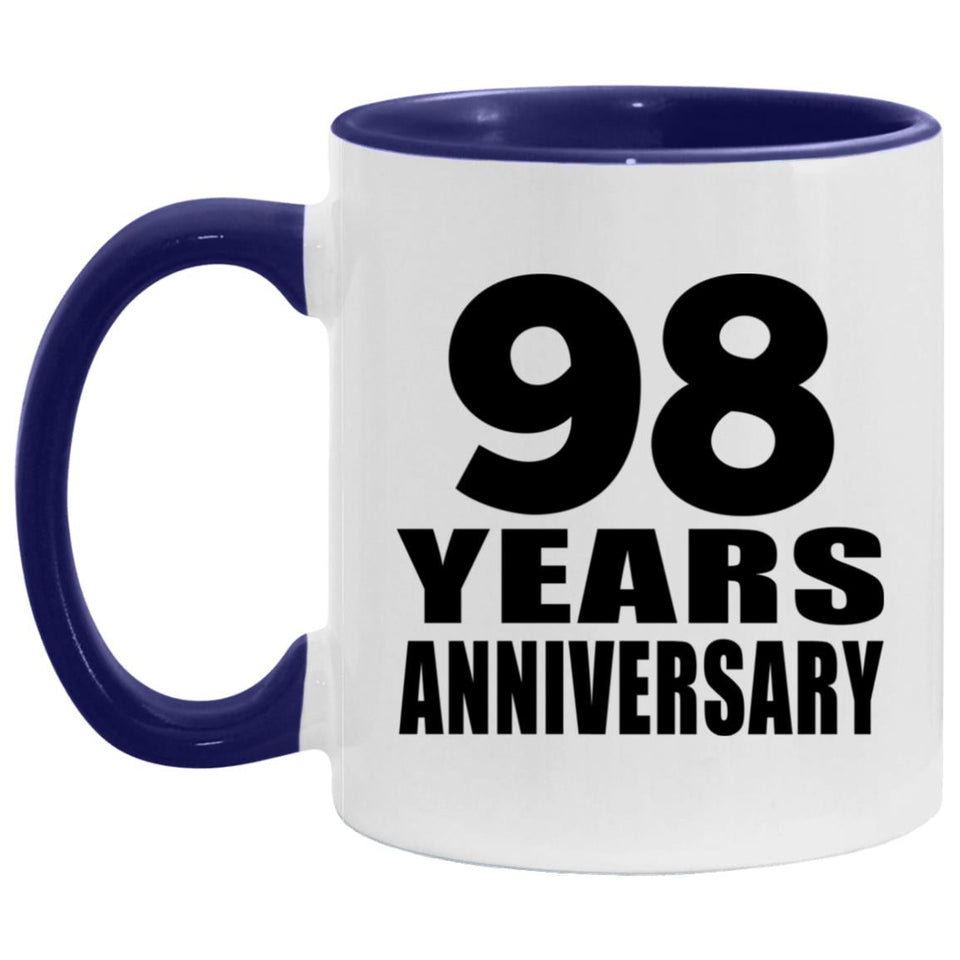 98th Anniversary 98 Years - 11oz Accent Mug Purple