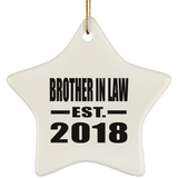 Brother In Law Established EST. 2018 - Star Ornament