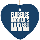 Florence World's Okayest Mom - Heart Ornament