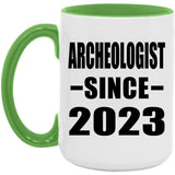 Archeologist Since 2023 - 15oz Accent Mug Green