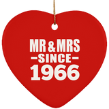 58th Anniversary Mr & Mrs Since 1966 - Heart Ornament