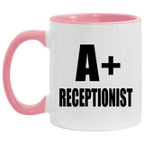 A+ Receptionist - 11oz Accent Mug Pink
