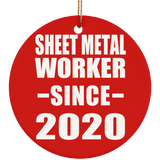Sheet Metal Worker Since 2020 - Circle Ornament