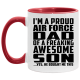 Proud Air Force Dad Of Awesome Son - 11oz Accent Mug Red