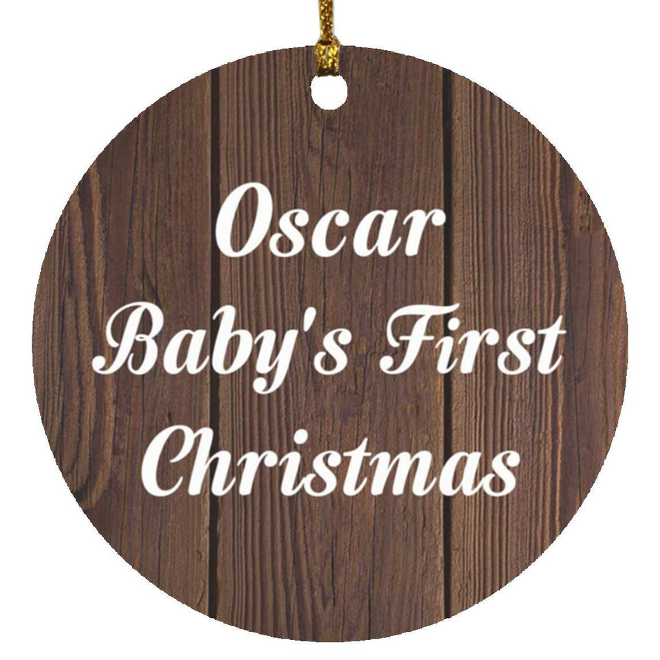 Oscar Baby's First Christmas - Circle Ornament D