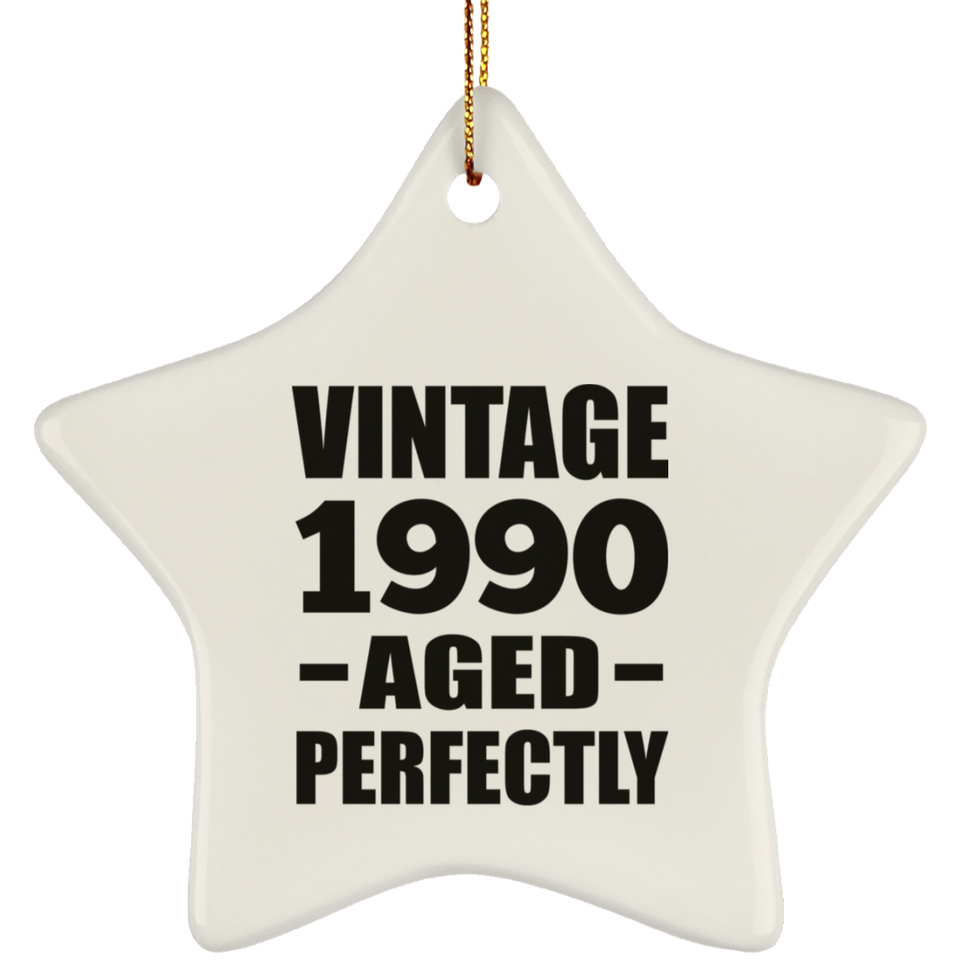 34th Birthday Vintage 1990 Aged Perfectly - Star Ornament