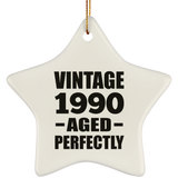 34th Birthday Vintage 1990 Aged Perfectly - Star Ornament