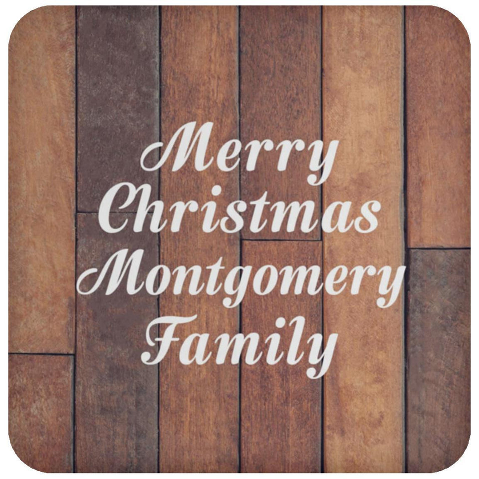 Merry Christmas Montgomery Family - Drink Coaster E