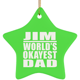 Jim World's Okayest Dad - Star Ornament