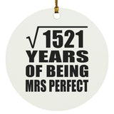 39th Anniversary Square Root of 1521 Years of Mrs Perfect - Circle Ornament