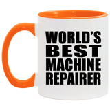 World's Best Machine Repairer - 11oz Accent Mug Orange