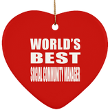 World's Best Social Community Manager - Heart Ornament