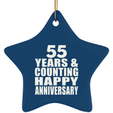 Happy 55th Anniversary 55 Years & Counting - Star Ornament