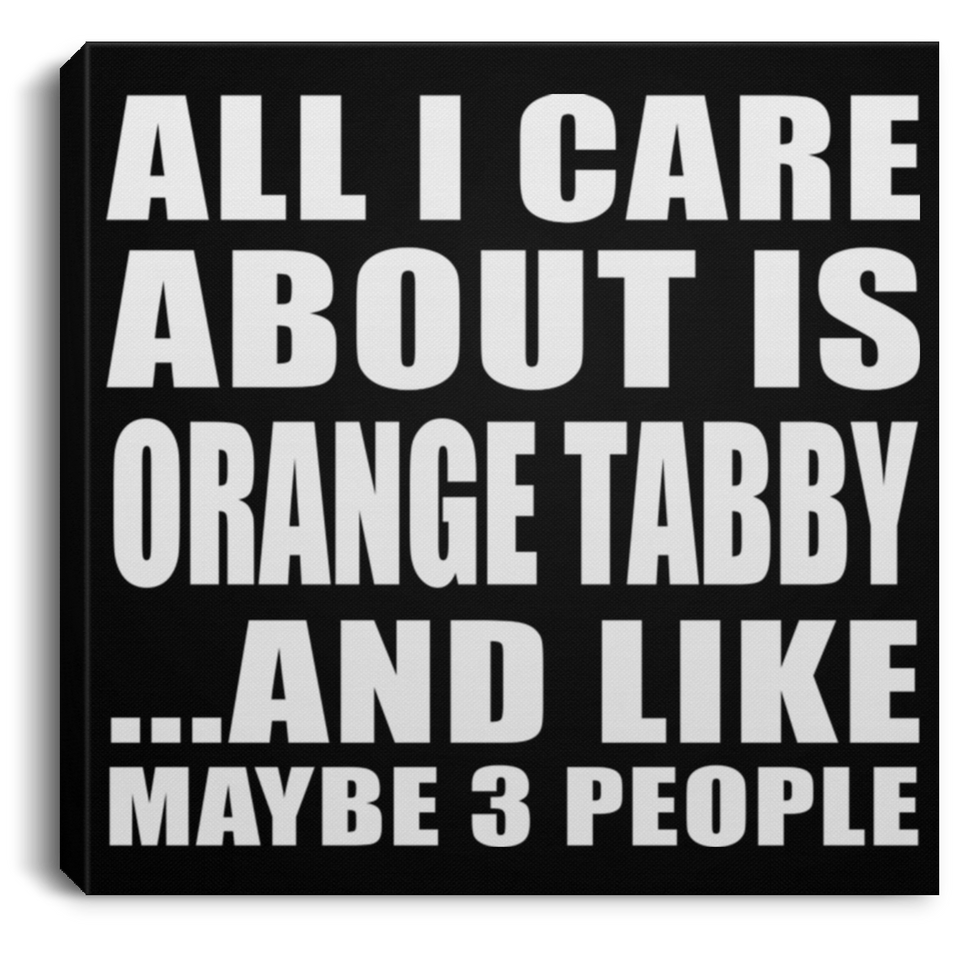 All I Care About Is Orange Tabby - Canvas Square