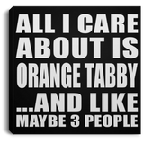 All I Care About Is Orange Tabby - Canvas Square