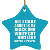 All I Care About Is My Black And White Cat - Star Ornament