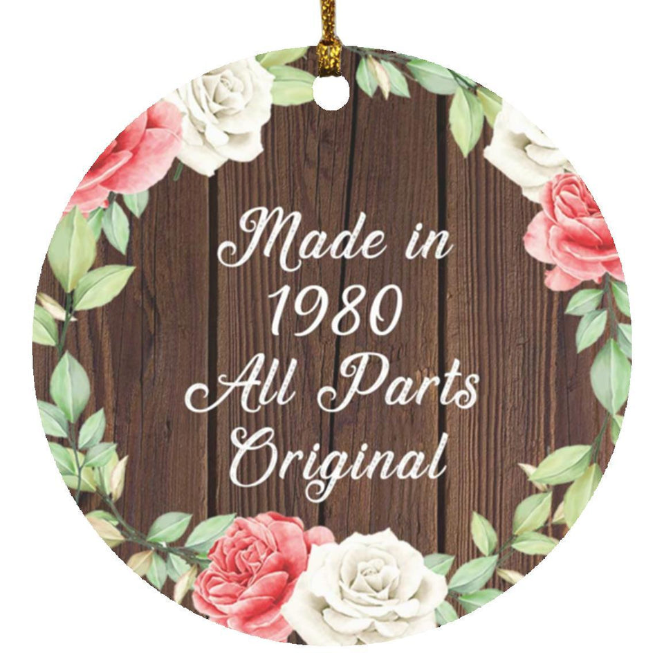44th Birthday Made In 1980 All Parts Original - Circle Ornament A