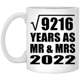 96th Anniversary Square Root of 9216 Years As Mr & Mrs 2022 - 11oz Coffee Mug